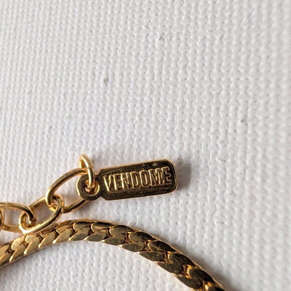 Vintage Signed Vendome Pearl & Rhinestone Necklace - Picture 3 of 6